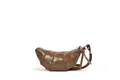 Chic brown glossy croissant bag for women, stylish neck-hanging crossbody purse - Coffee