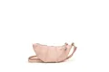 Chic light pink croissant crossbody bag with pleated leather texture and slim strap - Pink