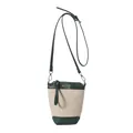 Mini sac seau bicolore vert et beige avec bandoulière et logo MYCARE chic - Vert