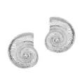 Silver nautilus shell spiral earrings with textured finish and elegant French style - Silver Textured Conch Style (Style D)