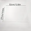 Vista de detalle de lámina protectora transparente 32x27cm con dimensiones y material - Bolsas de Embalaje Grandes