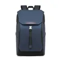 Zaino business blu navy impermeabile con patta e fibbia metallica argentata elegante - Blu Zaffiro