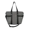 Stylish charcoal grey large capacity oxford cloth tote bag with black utility buckles - Gray