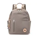 Mochila de tela Oxford gris oscuro impermeable con detalles beige contrastados - Color Té con Leche