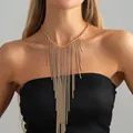 Multi-layer vintage fringe tassel necklace in mixed gold and silver metallic tones - Multi-layer Tassel Style (07760) / Color Block