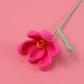 Exquisite hand-knitted pink crochet tulip flower finished gift for special occasions - Rose Red