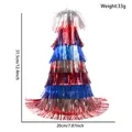 Decorazione da tavolo frange rosso blu argento per festa indipendenza USA alta 31,5cm - Taglia unica / Cappello Frangia Rosso Argento Blu