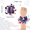 Red white and blue sequin bracelet for Independence Day party celebration and cheerleading - One Size / Red White Blue Round Disc Style