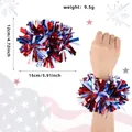 Red white and blue cheerleader pom poms for Independence Day party celebrations - One Size / Red White Blue Wide Leaf Style