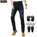 Jeans da moto in Cordura blu scuro da uomo con pannelli elasticizzati e protezioni ginocchia - XS / Blu Scuro (K-3 Attrezzatura Gen 2)