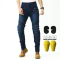 Jeans da moto blu scuro slim fit con inserti elasticizzati e protezioni rimovibili - XXS / Blu scuro