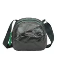 Dark green quilted crossbody bag made of shiny space cotton with adjustable strap - Dark Green