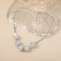 Silver disco ball pendant necklace with five shimmering mirror beads and adjustable chain - 5-Bead Transfer Bead / Silver