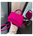 Fashionable rose red crocodile embossed mini crossbody bag with golden hardware for women - Rose Red