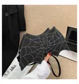 Borsa a mano nera a forma di pipistrello con cuciture ragnatela e cuore - Borsa a Tracolla Ala di Pipistrello Ragnatela (Stile 1)