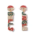 Detalle de pendientes Jingle Bells con pedrería brillante y perla de imitación - Estilo de Circonita