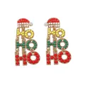 Orecchini di Natale HO HO HO con perline colorate e dettagli di perle da donna - Stile Perla