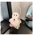 Sac cadeau de Noël en feutre blanc en forme de bonhomme de pain d'épices - Blanc