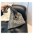 Chic leopard print canvas tote bag with wide strap for casual daily commuting fashion - Leopard Beige