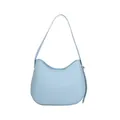 Borsa hobo celeste minimalista con finitura in pelle liscia e tracolla abbinata - Blu