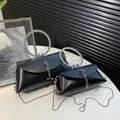 Ensemble de deux sacs jelly noirs avec anses rondes en strass et chaînes argent - Petit / Noir