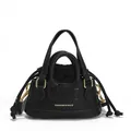 Mini borsa a tracolla nera con interno a coulisse e scritta dorata Fashion & Bags moda - Nero