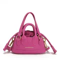 Mini borsa tote color rosa acceso con sacchetto interno e dettagli in metallo oro - Viola