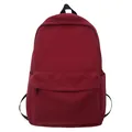 Minimalist red Harajuku style school backpack with large capacity and black straps - Red