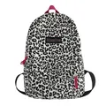 Harajuku leopard print canvas rugzak voor dames met rode hengsels en MRMIBAG-label - Luipaardprint