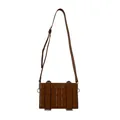 Brown quilted leather shoulder bag with adjustable strap and silver-tone hardware - Brown