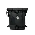 Waterproof black roll-top backpack with mycare logo for outdoor and urban commuting - Black