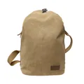 Bolso bandolera de lona caqui con hebilla de metal y parche de cuero de estilo retro - Caqui
