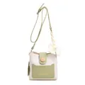 Sac seau minimaliste en beige et vert clair avec un ruban décoratif élégant - Vert