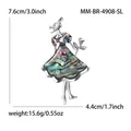 Eleganter Muschel Rosen Damen Brosche Pin aus Silberlegierung, Größe 7,6cm x 4,4cm - Silber (MM-BR-4908-SL)