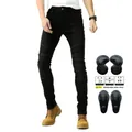 Vaqueros de moto negros para hombre, corte ajustado, con rodilleras de protección - 3XL / Negro