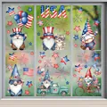 Détail de stickers de fenêtre pour le 4 juillet avec gnomes patriotiques et USA - Style Nain Et Camion Rétro (DLR2602)