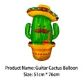Inflatable guitar cactus foil balloon for Mexican party decoration, size 51cmx76cm - Guitar Cactus 51cm*76cm