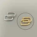 Boucles d'oreilles huggie rectangulaires en argent et or avec pierres scintillantes - Créoles en U avec incrustation de zircon (Or)