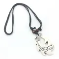 Maori style Hei Matau fish hook necklace with tribal engravings on ivory white pendant - Fish Hook Style (D) / White