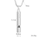 Silver whistle pendant necklace for men and women, 70cm chain length with 4.1cm whistle - Silver Whistle Style (BY-027)