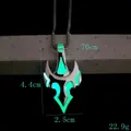 Collier avec pendentif tête de taureau lumineux en argent et chaîne longue de 70cm - Vert Lumineux