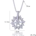 Pendentif flocon de neige rotatif avec zircones, finition argentée et chaîne box - Style Flocon de Neige (BY-0153)
