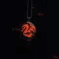 Luminous dragon necklace pendant with glowing orange effect and 70cm black chain - Orange Glow