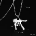 Pendentif geste shaka argenté pour hommes et femmes avec chaîne de 70cm de long - Pendentif Geste de la Main (BY-0276) / Argent