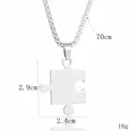 Silberner Puzzle-Anhänger Halskette für Paare mit Edelstahlkette und Abmessungen - Konkaves Puzzleteil (Damen) / 2,9cm x 2,4cm / Silber