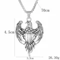 Pendentif aigle bouclier argenté pour homme en acier inoxydable de haute qualité - Style de Motif Aigle Bouclier (BY-045)C