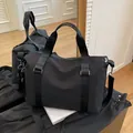 Black waterproof oxford travel bag with adjustable shoulder strap and large capacity - Black