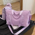 Light purple oxford travel bag with adjustable shoulder strap and large capacity - Purple