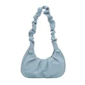 Minimalistische hellblaue Falten-Cloud-Tasche mit stylischem Scrunchie-Griff-Design - Blau