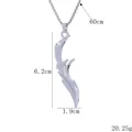 Silver retro dagger pendant necklace with Long Cutchisel engraving for men - Scythe Style (BY-0374-B)
